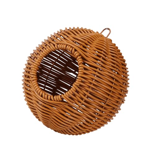 Vogelnest aus künstlichem Rattan, für den Innen- und Außenbereich, leicht zu reinigen, platzsparend, Vogelkäfige, Dekoration, Haustier-Vogelnest von Itkcozcg