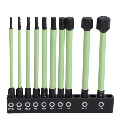 Itonash 10 -pcs -Hex -Schraubenschlüsselbohrer, S2 Stahl Stahlstahl, Magnetisch Rostfeste Grüne Schraubendreher -Bit, mit Spezieller Beschichtung für das Einfache Bohren und Schneller Itonash 10 -pcs -Hex -Schraubenschlüsselbohrer, S2 Stahl Stahlstahl, Magnetisch Rostfeste Grüne Schraubendreher -Bit, mit Spezieller Beschichtung für das Einfache Bohren und Schneller von Itonash