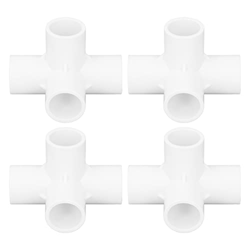 Itonash 10pcs 4 -Wege PVC -Rohranpassungs -Ellbogenanschluss, Robuste Rechte Winkelverbindung mit 25 Mm Innendurchmesser, für Möbelkatze Aufstiegbaumgartenpergola (Weiß) von Itonash