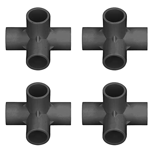 Itonash 10pcs 6 -Wege Rohrvermessung, PVC -Plastikrohr -Ecke Ellbogenanschluss 20 Mm Innendurchmesser mit Hohem Glanzfinish für Wasserrohre Möbel Gewächshaus und Zeltanschlüsse (Schwarz) von Itonash