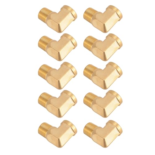 Itonash 10pcs Schlauch Ellbogenanschluss, Solide Messing 3/8in NPT Männlich Bis Weiblicher 90 -Grad -Gartenschlauchadapter, mit Tiefem Fädendesign für die Verbesserung der Heimat und von Itonash