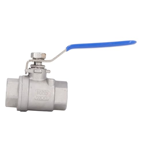 Itonash 2 -teiliges Vollkugelventil, 316 Edelstahl Weibliche Gewinde -Floating -Kugelventil mit Niedrigem Flüssigkeitswiderstand für Gartenpumpe Wasseröl Gas DN15 1/2in 1000 WOG von Itonash