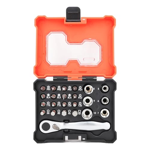 Itonash 23 PCs Sockelschlüsselset, S2 Legierungstahl 1/4 Zoll Antriebsbeamte mit 15 Bit und 6 Sockel für Mutternschrauben Schrauben von Itonash