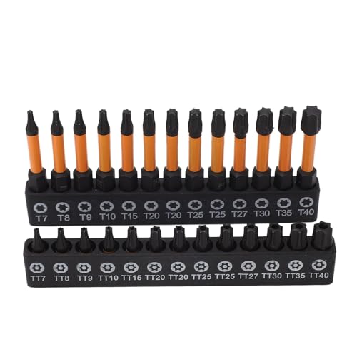 Itonash 26 Stück Schrauben Zieher Bit, S2 Legierter Stahl 1 4 Zoll Hex Shank Magnetic Star Bit Set mit Größe T7 Bis T40, für die Demontage der Wartungs Montage von Itonash