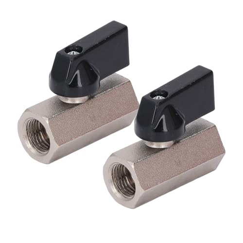 Itonash 2pcs Messingkugelventil, Elektroplierendes Sandstrahl G1 4 DN8 Doppeler Weiblicher Gewindeventil mit 90 -Grad -Rotation für Rohrsystem von Itonash