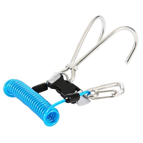 Itonash 316 Edelstahl Riff Haken, Tauch Sicherheits Zubehör für Hängende Kamera, Stick Pointer, Blitz mit Schnell Verschluss Schnalle, O-Ring, Ideal für Unterwasser Aktivitäten, 100% (Blau) von Itonash