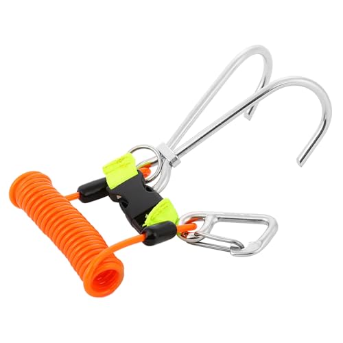 Itonash 316 Edelstahl Riff Haken, Tauch Sicherheits Zubehör für Hängende Kamera, Stick Pointer, Blitz mit Schnell Verschluss Schnalle, O-Ring, Ideal für Unterwasser Aktivitäten, 100% (Orange) von Itonash