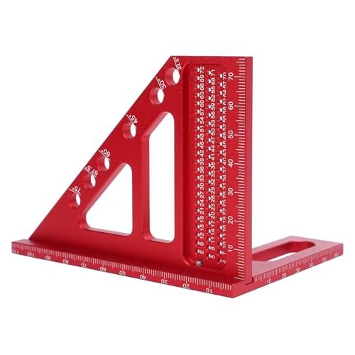 Itonash 3D -Multi -Winkel -Messherrscher, Aluminiumlegierung Holzbearbeitungs -Quadrat -Langtätigkeit mit Ätztechnologie und 6 Löcher für Genaue Winkelmarkierungen für Holzbearbeitung von Itonash