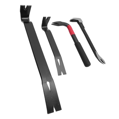 Itonash 4 PCs Nagel Puller Pry Bar Set, Hohe Härte Ergonomische Multi -funktionale Krähenstange mit Nagelschlitz, für Holzbearbeitungsprojekte für Heimdekoration von Itonash