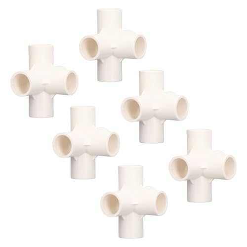 Itonash 5 -Wege -Rohranschluss, 25 Mm PVC -Ellbogenanpassung mit 5 Anschlüssen für Maximale Verbindung für Möbel Treibhauszelt Katzenzaunregale (Weiß) von Itonash