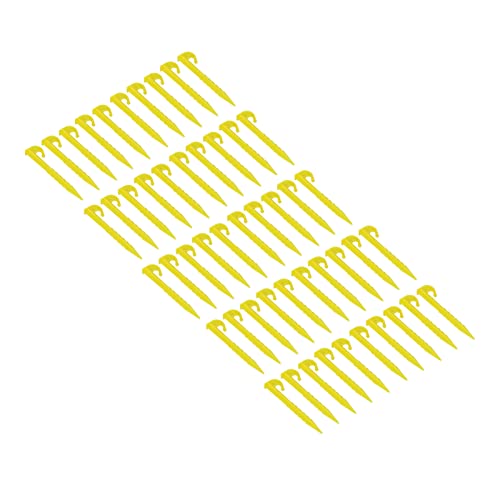 Itonash 50 Stcs Plastikzeltstift, 5,5 Zoll Gezacktes Sandpfahl mit Barb Design für Campingzelt, Markise, Gartennetz, UV -resistentes ABS Outdoor Beach Spike (Gelb) von Itonash