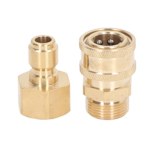 Itonash 5000psi Hochdruckreiniger Schnellverbindungsanpassungen, Messing Edelstahlkugelschlossdesign für Schlauchpumpen -Sprühpistole mit Standardwinden für (M22X1.5mm weiblicher Gewindestopfen von Itonash
