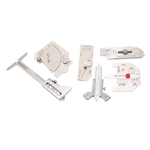 Itonash 6 -pcs -Schweißmessgeräte, Filetschweißmessgeräte mit HI -LO -Messgerät -Porosität Unterschnitten Kontrollmessgerät für Kesselbrücken -Schiffsbauer Druckbehälter mit 5 von Itonash
