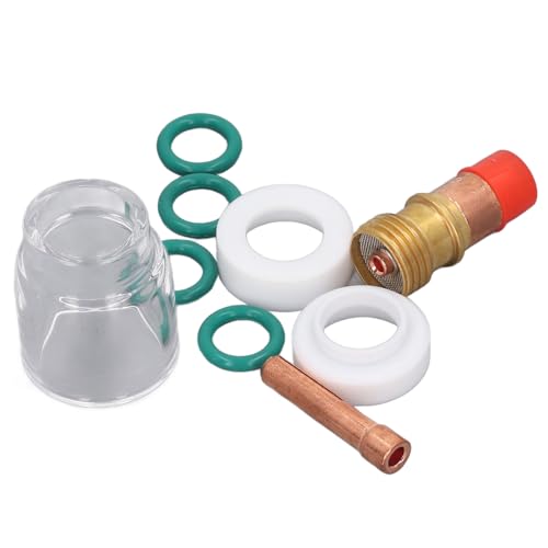 Itonash 9 Stück TIG Schweiß Brenner Zubehör, Collet Gas Objektiv Glas Tasse Dichtung O Ring, mit Profession Ellen Verbrauchs Materialien, für WP 17 18 26 Schweißen Kohlenstoffs Tahl von Itonash