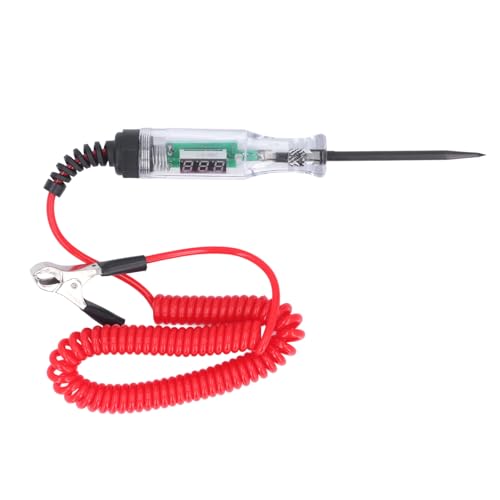 Itonash Autoschaltungstester, LED -Digitalanzeige Automobil -Elektro -Tester für die Spannungsstromwiderstandserkennung mit Federdraht und Elektrischer Klemmdesign (Rotes Drahttyp) von Itonash