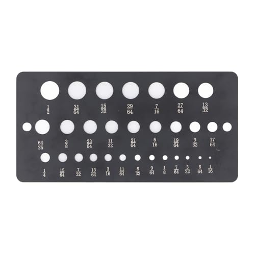 Itonash Bohrerbitmessgeräte, 29 Loch 1/16 Bis 1/2 Zoll Edelstahl -Bohrer -Bit -Größen -Checker mit Zwei Messskala für Alte, Nicht Markierte Bits und 118 -Grad -Twist Bohrer -Bits von Itonash