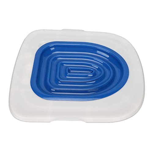 Itonash Cat Toilet Training Kit, Wiederverwendbares Universal Cat Toilet Trainer mit Groove -Design für Einfache Reinigung, Starke Lagerkapazität für Alle (Weißes Tablett, 1 Blaue innere von Itonash
