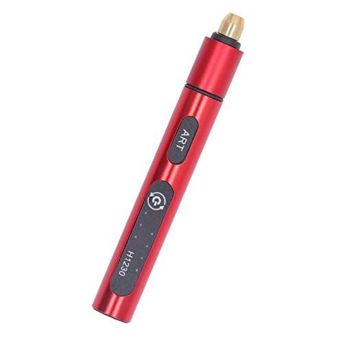 Itonash Elektrischer Gravurstift, Mikrostecher mit 4 Schleifköpfen 5000-18000 U/Min Einstellbare Geschwindigkeit, Eingebauter Sicherheitsschutz für Metallholz Glas (Rot) von Itonash