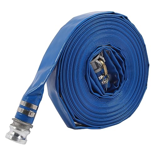 Itonash Flach Schlauch, 51mm PVC Hochdruck Pumpe Entladung Schlauch mit Messing Rotierenden Nuss, für Pool-Rückspülung Abwasser Pumpe und Sandfilter von Itonash