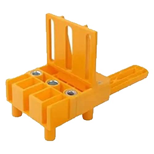 Itonash Holz Bearbeitungs Bohrer Locator Kit, Gelbes ABS-Stahl-Locher-Führungs Werkzeug mit 1 Locator 3 Bohrer 3 Ärmel 1 Schraubens Chl üssel, für Heim Dekoration in der Garage von Itonash