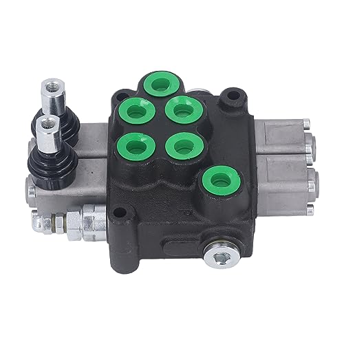 Itonash Hydraulisches Durchflussregelventil, 2 Spulen -Doppel -Multi -Wege -Richtungsventil mit Federrückgabe, für Gabelstapler -Hygiene -Fahrzeug -Wrack -Baufläden von Itonash
