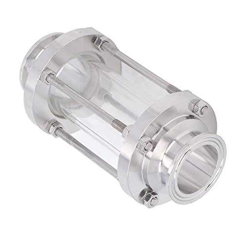 Itonash In Line Sight Glass, 304 Edelstahl Sanitär-Durchfluss-Sichtglas mit Klammer Ende, 360-Grad-Beobachtung für Lebensmittel-Getränke-Bier-Industrie-Wasser-Öl (38 mm/1,5 Zoll Flussrohr OD) von Itonash