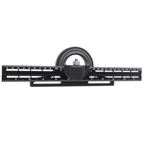 Itonash Kombinationswinkel Herrscher, Professioneller Aluminiumlegierung Holzbearbeitungs -Prognaktor mit 360 -Grad -Rotation und Metrischer Kaiserlicher Dual -Skala für von Itonash