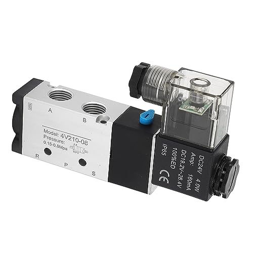 Itonash Magnetluftventil, 2 Position 5 -Wege Aluminiumlegierung Pneumatische Umkehrventil DC24V mit Premium -Selbstschmierring für eine Hohe Genauigkeitspilotreaktion von Itonash