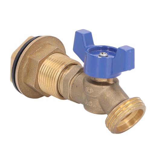 Itonash Messingkugelventil, 1/2 Zoll Weiblich Bis 3/4 Zoll Männliches Gewinde Wassertankgelenk Viertel Viertel Messingkugelventil für Gartenschlauch, mit Messing -Schotter -Bulkhead für von Itonash