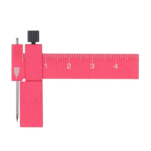 Itonash Modell Equidistant Parallel Scriber, Robuste Aluminiumlegierung Einstellbarer Schreibfachlineer mit Werkzeugstahlstichnadel, für Präzise Markierung und Gravur (Rot) von Itonash