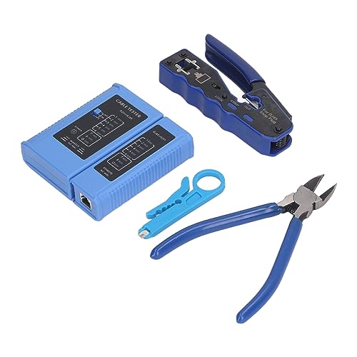 Itonash RJ45 -Crimp -Werkzeugkit, Multifunktionale Drahtstripperzellen mit Schneiden von Peeling- und Crimp -Funktionen für Cat5 Cat5e Cat6 -Kabel, 8p8c -modulare Stecker von Itonash