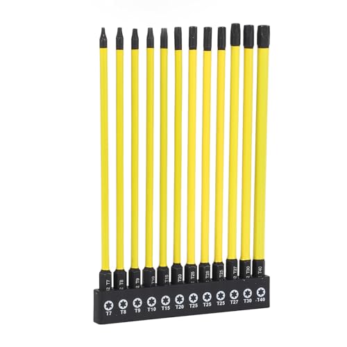 Itonash Schrauben Dreher Bits, S2 Legierter Stahl 60HRC Hohe Härte Sechs Kant 150mm Länge Magnetisches Bitset mit Halter, für Möbel Elektriker Reparatur von Itonash