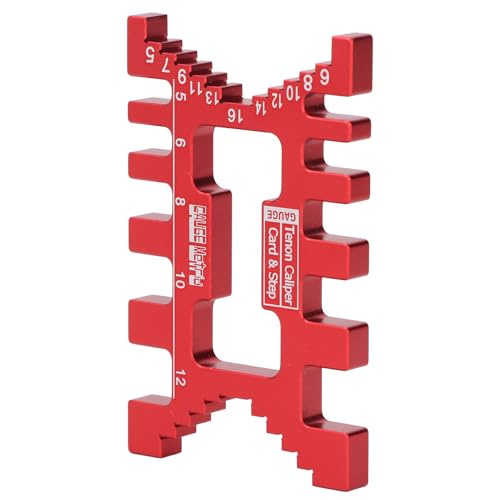 Itonash Schwalbenschwanzverzeichnis für Holzbearbeitung, Metrische Imperiale Höhenmessgeräte mit CNC -bearbeiteter Aluminiumlegierung, für Tischsägen -Router -Bit -Tiefe Einstellung (Rot) von Itonash