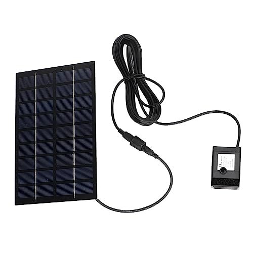 Itonash Solarwasserpumpe Kit, 9 V 1,8W Solar Brunnenpumpe mit Anti -Clogging -Netz und 4 Düsen, für Vogelbäder Fischtanks Kleine Teiche von Itonash