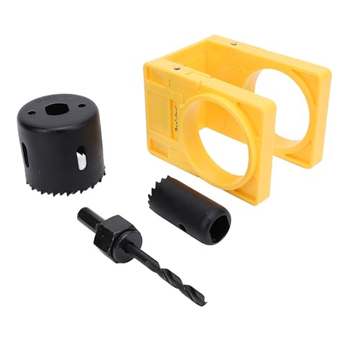 Itonash TOR LOCK-Installationskit, Einstellbare Führungsvorlage mit Kohlenstoffstahllochsäge und Welle, Kompatibel für Holztüren 1-3/8 Bis 1-3/4 Zoll Dicke 2-3/8 oder (Gelb) von Itonash
