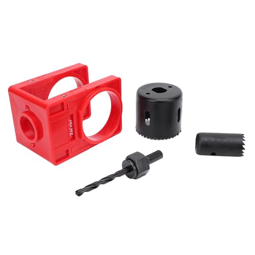 Itonash TOR LOCK-Installationskit, Einstellbare Führungsvorlage mit Kohlenstoffstahllochsäge und Welle, Kompatibel für Holztüren 1-3/8 Bis 1-3/4 Zoll Dicke 2-3/8 oder (Rot) von Itonash