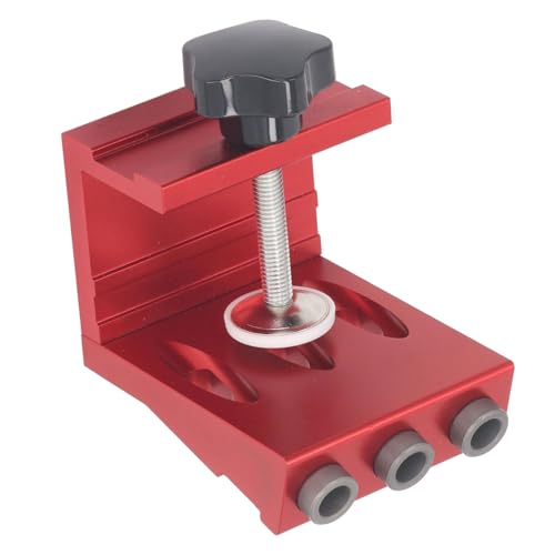 Itonash Taschenloch -Jig -Kit, Aluminiumlegierung Taschen -Jig -System für Holzbearbeitung mit 3 Stiefmaschinenbits, Einstellbarer 15 ° -Winkel für 12 Mm Bis 45 Mm Bretter von Itonash