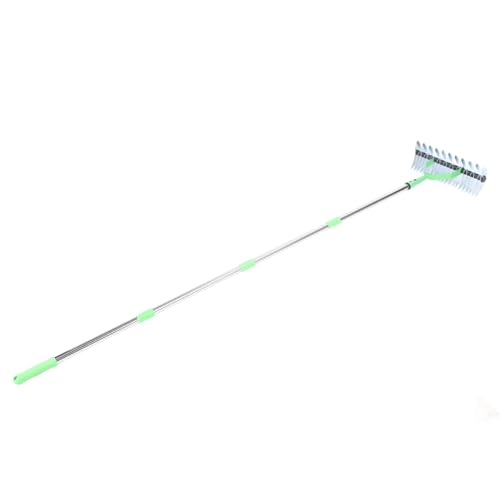 Itonash Thatch Rake, Legierstahl Rasenstchning Rake Garden Tool mit Ergonomischem Griff und Gebogene Stahlzinken für Tote Grasreinigung von Itonash