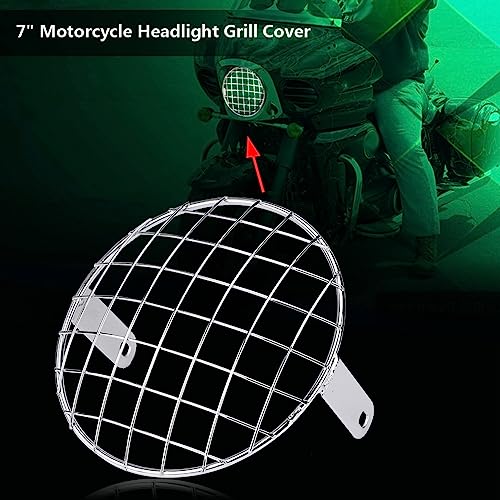Itonash Vintage Grid Motorrad -Scheinwerferabdeckung, Leicht zu Installieren, Klare Ansichten, Schützen Sie mit Grill Universell für Cafe -Rennfahrer, Hubschrauber, Optionale Silberfarbe Itonash Vintage Grid Motorrad -Scheinwerferabdeckung, Leicht zu Installieren, Klare Ansichten, Schützen Sie mit Grill Universell für Cafe -Rennfahrer, Hubschrauber, Optionale Silberfarbe von Itonash