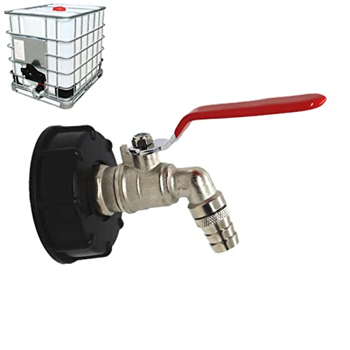 Itonash Wassertankventilanpassung S60X6 Bis G3/4in Grobes Gewindeadapter Messingschlauch Wasserhaut Roter Griff von Itonash