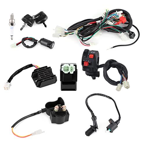 Zündkabelbaum -Set, Electric Start -Motor -Kabelbaum -Set, Langlebige PVC -ABS -Legierung, Einfache Installation mit Schnallen, Geeignet für GY6 Quad Bike ATV von Itonash