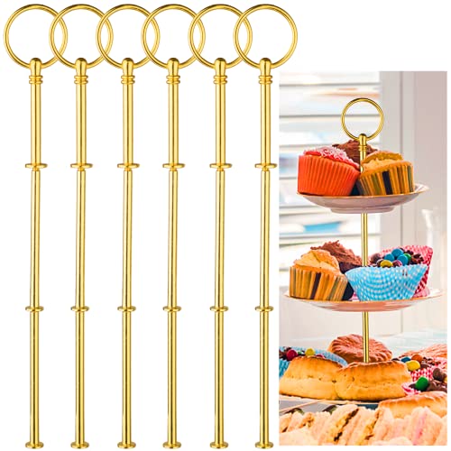 Itoyx 6 Pack Etageren Stangen Set Etagere 3 Etagen Vintage Metallstange Gold Stäbe Bausatz Stange für Hochzeitstorte Tortenständer von Itoyx