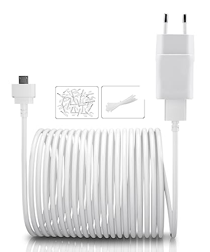 Itramax 3M Blink Mini Ladekabel mit Wandadapter (1 Stück) Nicht für Blink Mini 2,Ladestein und Mikro USB Endkamera Ladeverlängerungskabel,Wasserdichte Lange Stromversorgungskabel Sicherheitskamera von Itramax
