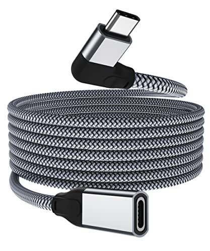 Itramax Kurzes USB-C Winkel Verlängerungskabel 2M,Typ C 3.1 3.2 Gen2(10Gbps) Buchse auf Stecker,Thunderbolt 3 Kabel mit Winkelstecker für iPhone 17 16 15 Plus,Samsung Galaxy Z Flip Fold 5 4 Tab S9 A7 von Itramax