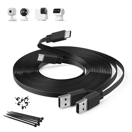 Itramax USB C Kabel 3M Flach 2Pack,Langes Flaches USB A auf USBC Flachkabel Type A 2.0 Ladekabel,Kompatibel mit Xbox Series X/S,PS5 Controller,Blink Mini 2,Petcube Cam 360,Xiaomi Smart Camera C400 von Itramax