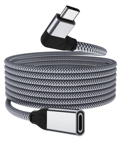 Itramax Winkel USB C Verlängerungskabel 1M Kurz,90 Grad Typ C 3.1 3.2 Gen2 10Gbps Buchse auf Stecker Adapter,Thunderbolt 3 Extension Kabel für iPhone 16 Pro,Samsung Galaxy M12 M21 M22 M31 M32 M51 M52 von Itramax