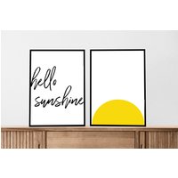 Hello Sunshine Double Print, Gelbes Poster, Inspirierende Worte, Positive Motivation, Freundschaftsarm Geschenk von ItsAReligion