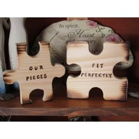 Holzpuzzle Teile Große Regal Oder Schreibtisch Größe Ca 15"x10" Individualisieren Sie Mit Ihrem Eigenen Zitat von ItsAllGoodWood