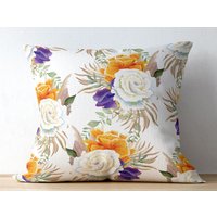 Boho Blumenmuster Kissenbezüge | Dekorativer Kissenbezug Sofa Dekokissen Bezug Quadrat Geschenk von ItsDecorTime