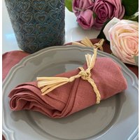 Rosa Leinen-Servietten | "20 "Reinleinen-Servietten in Dunklem Lachsrosa Im Massiv-Stil Stone Washed Servietten Set Mit 4 Küchen-Servietten von ItsDecorTime